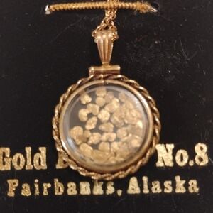 Alaskan Gold Shaker 14kt Gold Filled Pendant Necklace